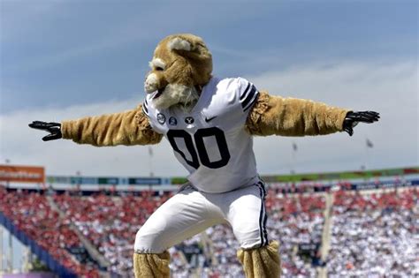 A showstopper: The Brigham Young mascot's dance performance steals the halftime show
